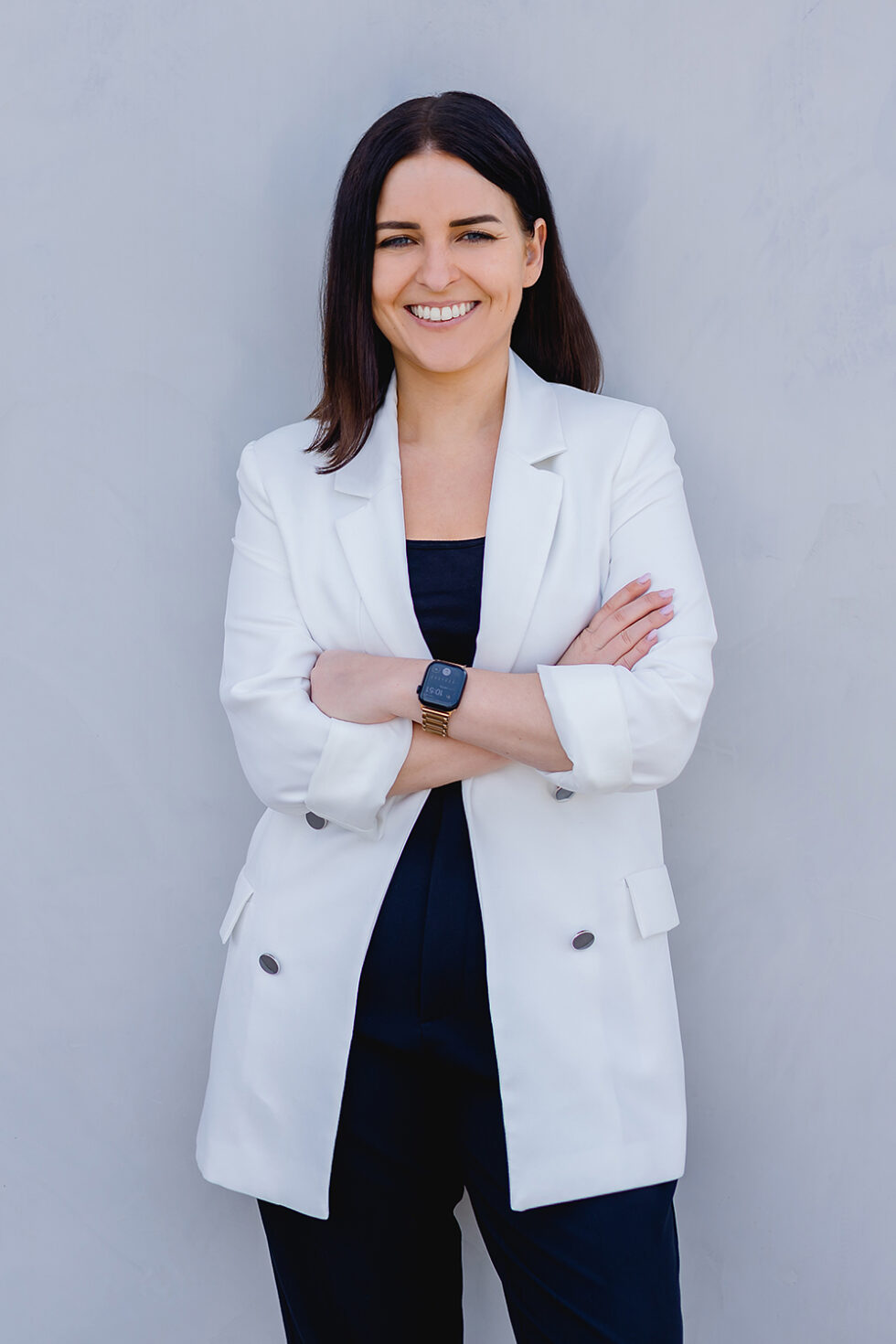 frisches, modernes Bewerbungsfoto, weisser Blazer