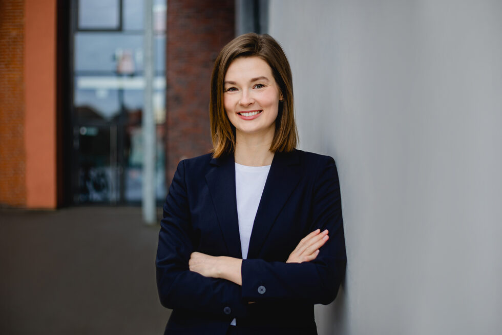 modernes Bewerbungsfoto einer Frau